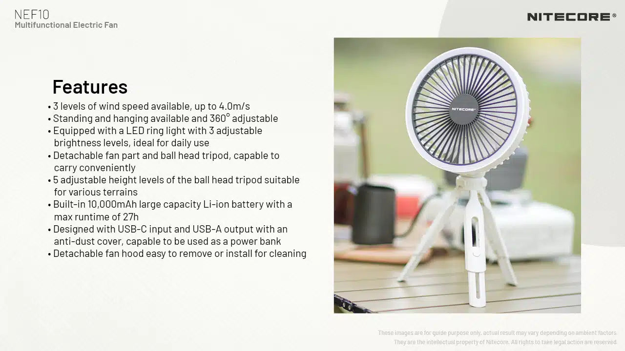 ELEKTRICKÝ VENTILÁTOR NITECORE NEF10